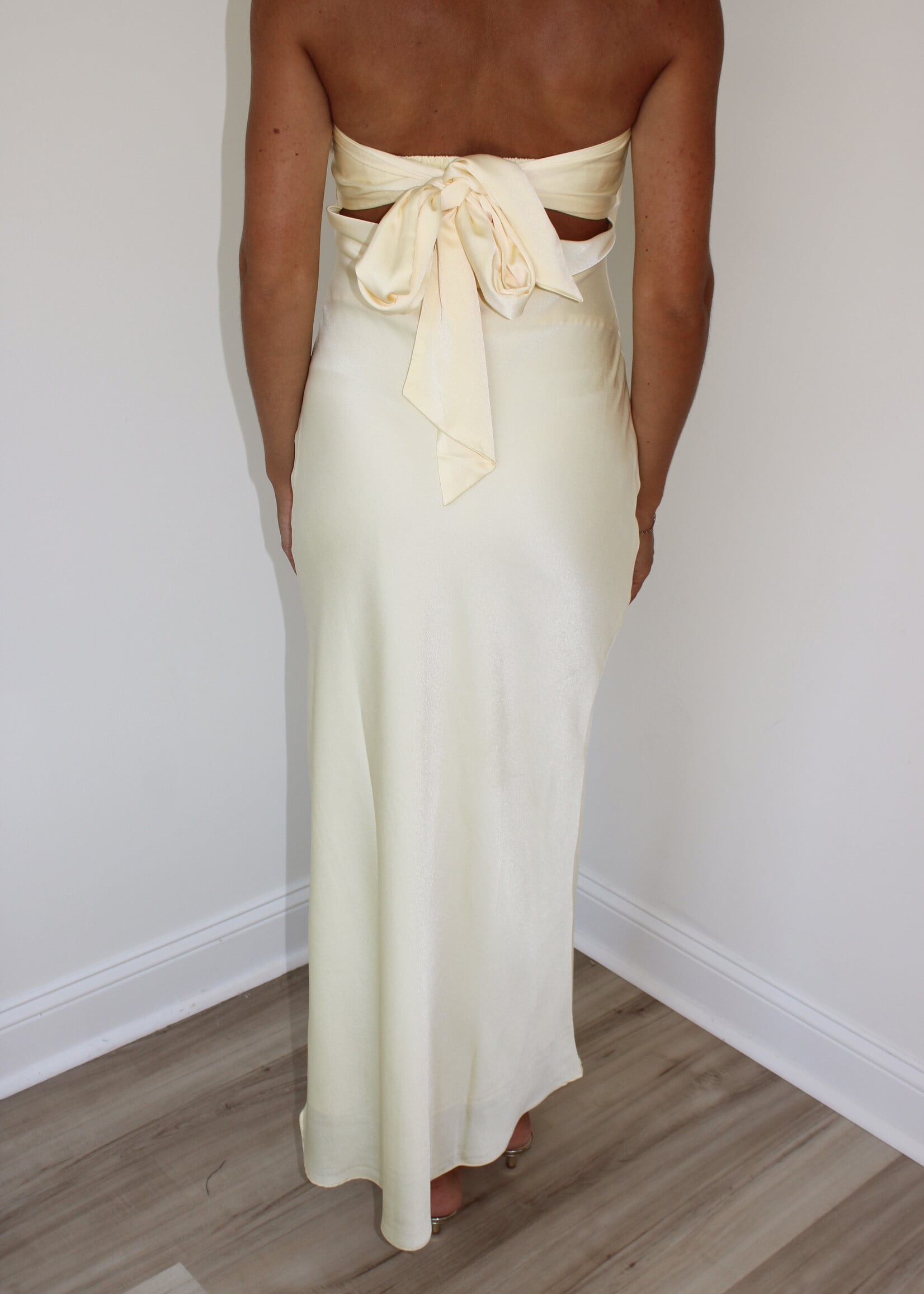 Josephina Strapless Tie Back Maxi Dress