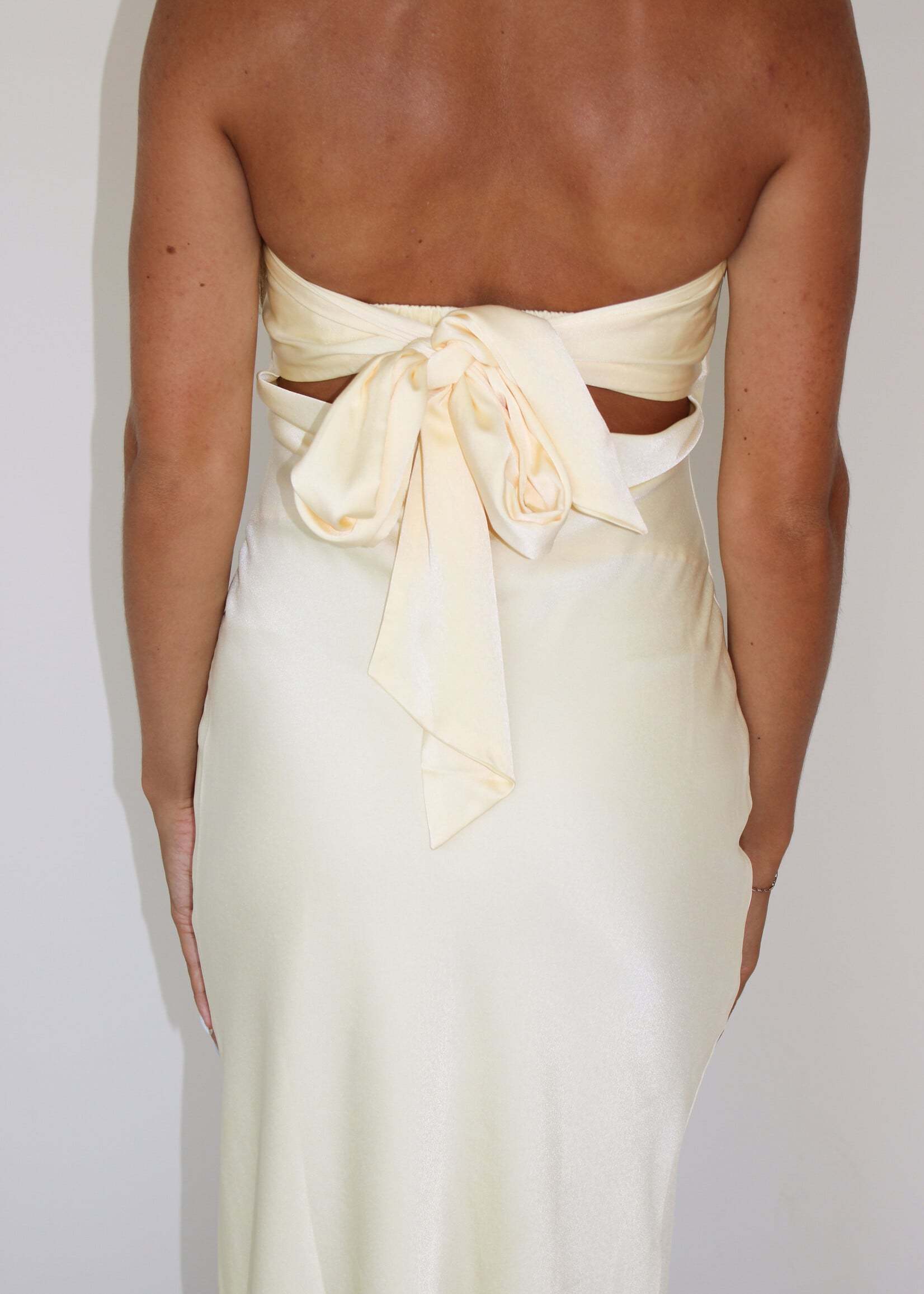 Josephina Strapless Tie Back Maxi Dress