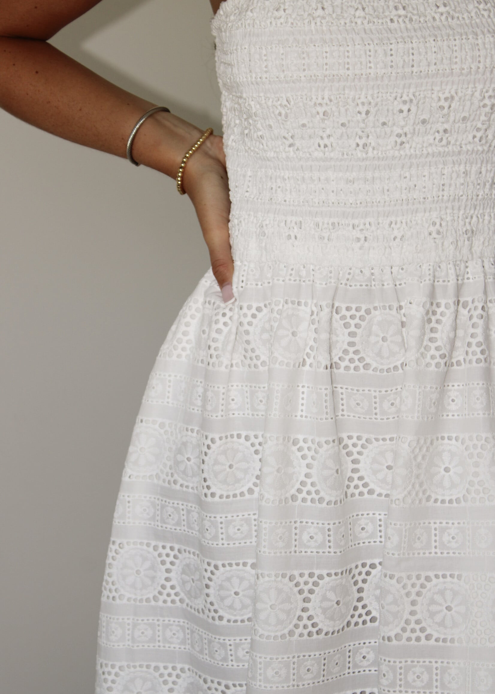 Milano Eyelet Midi Tube Dress