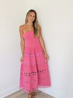 Lillian Striped Floral Lace Tube Dress