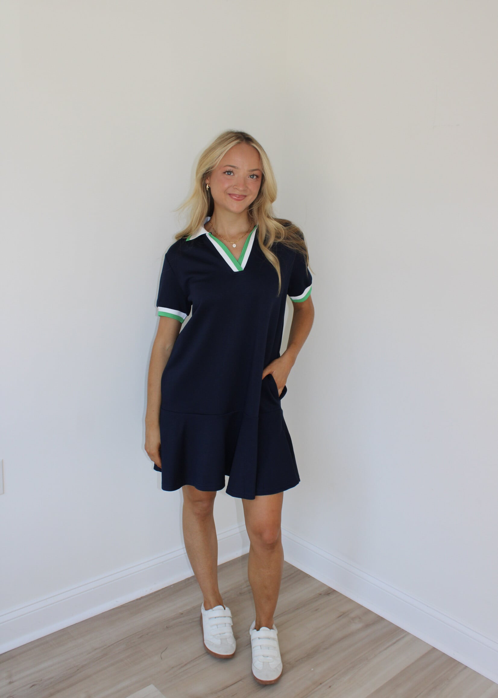 Poppy Rib Collar Midi Dress