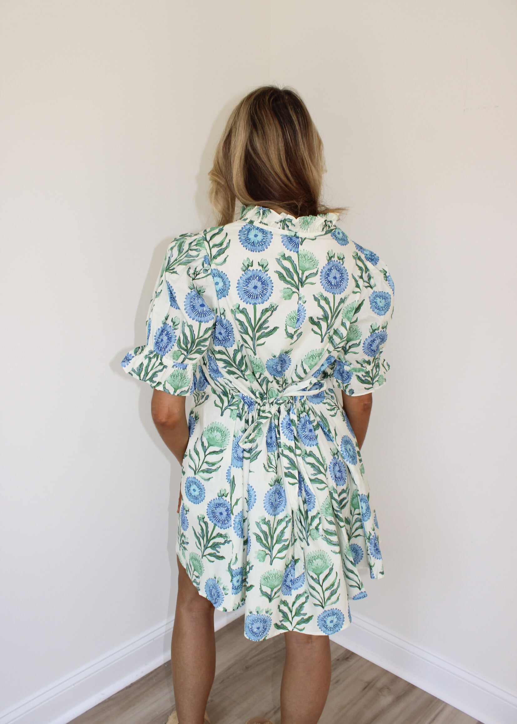 Bettie Ruffle Neck Mini Dress