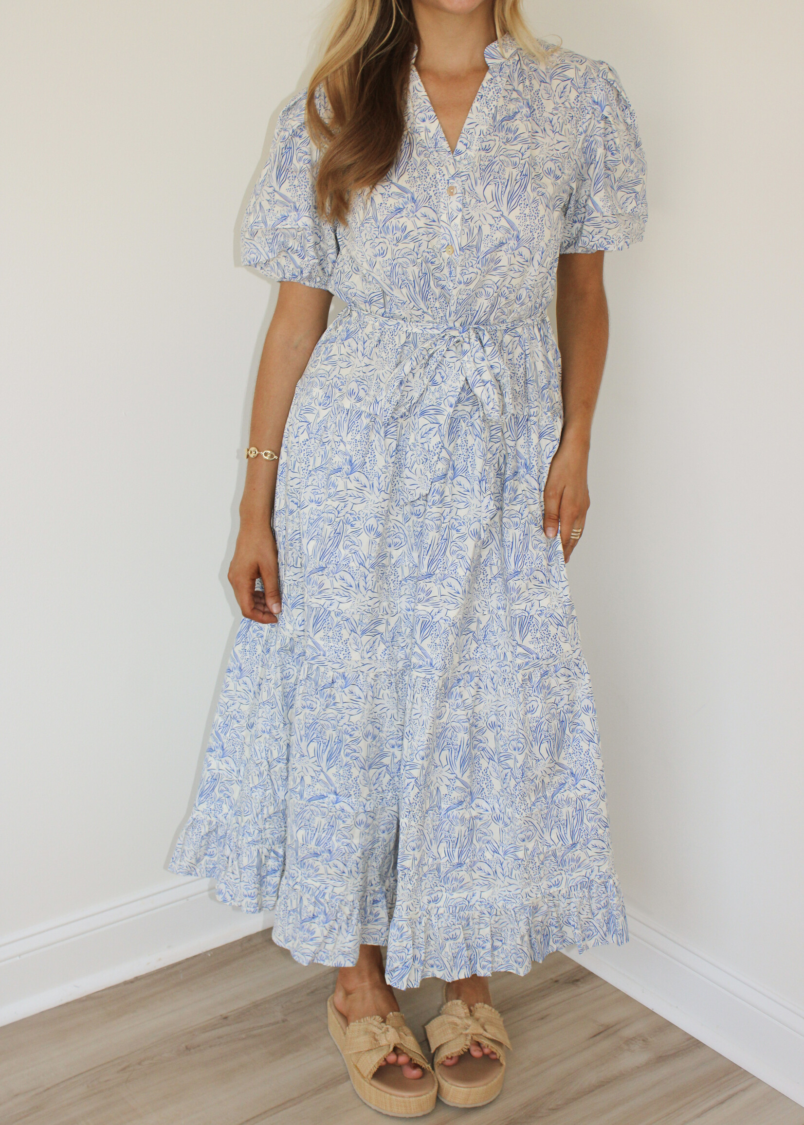 Carey Puff Sleeve Midi Dress