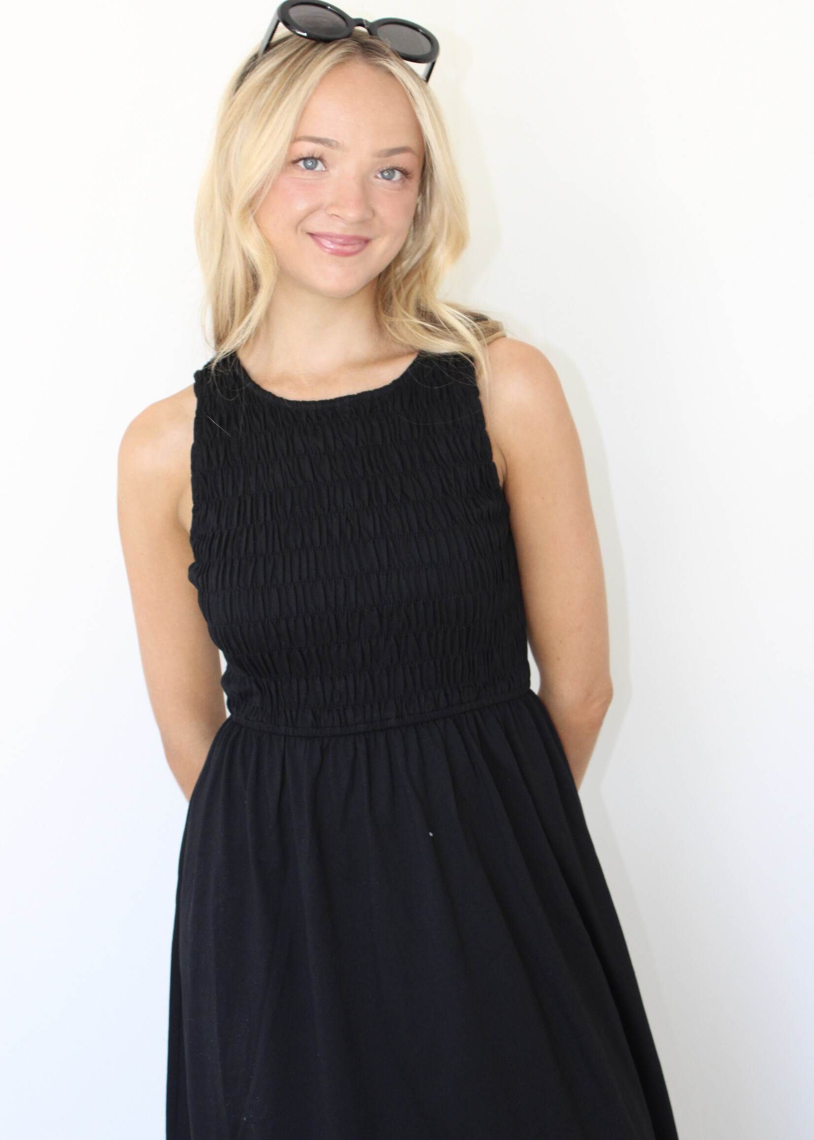 Kendle Smocked High Neck Dress