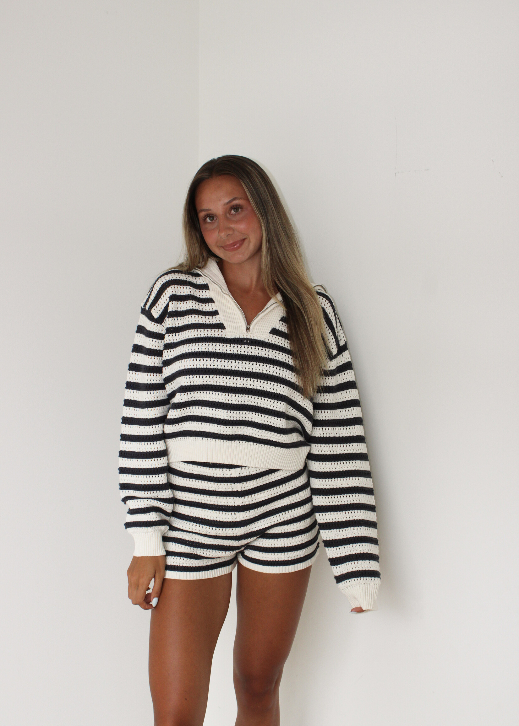 Addilyn Striped Sweater Shorts