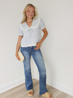 Daylan Cotton Lace Trim Blouse