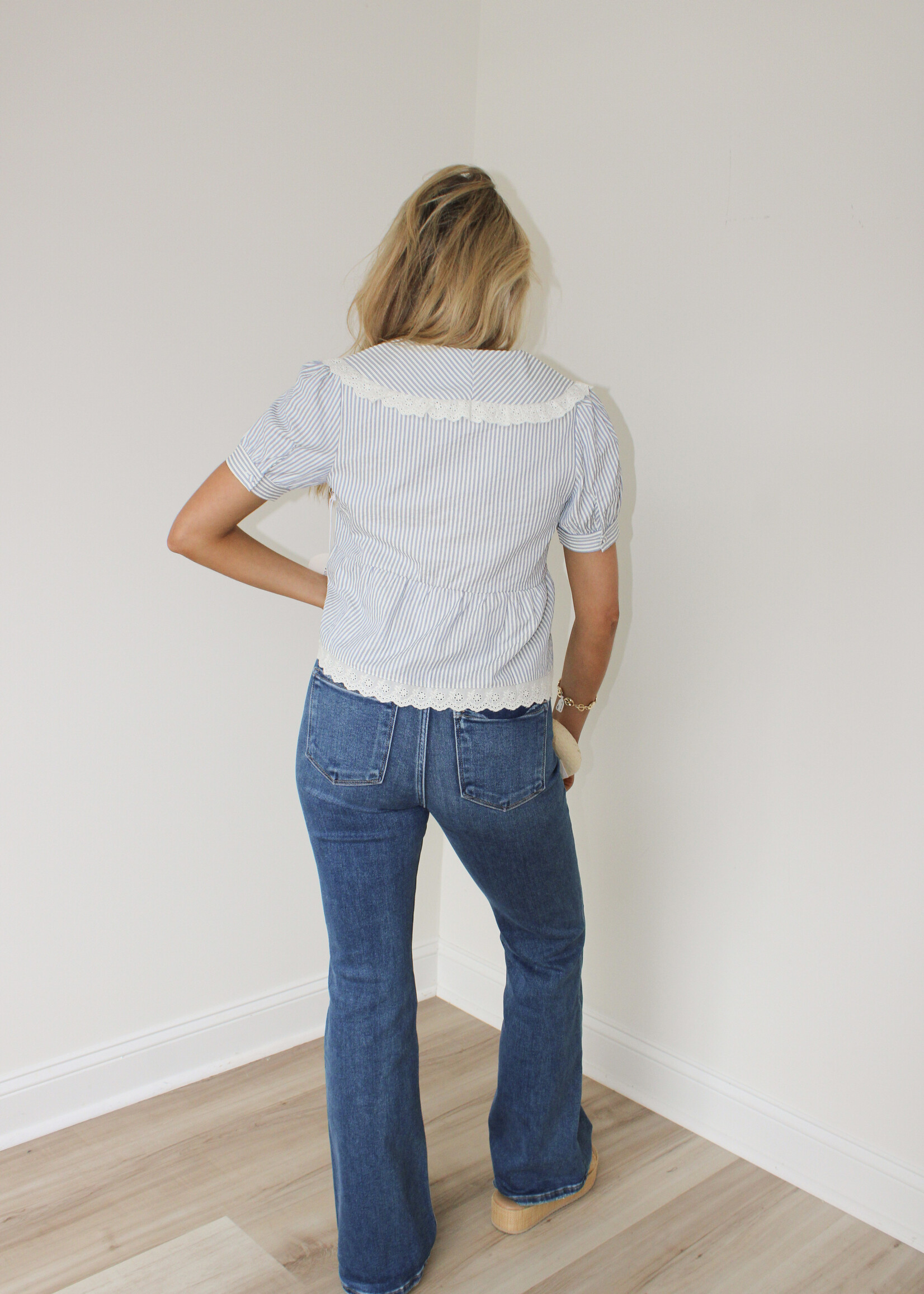 Daylan Cotton Lace Trim Blouse