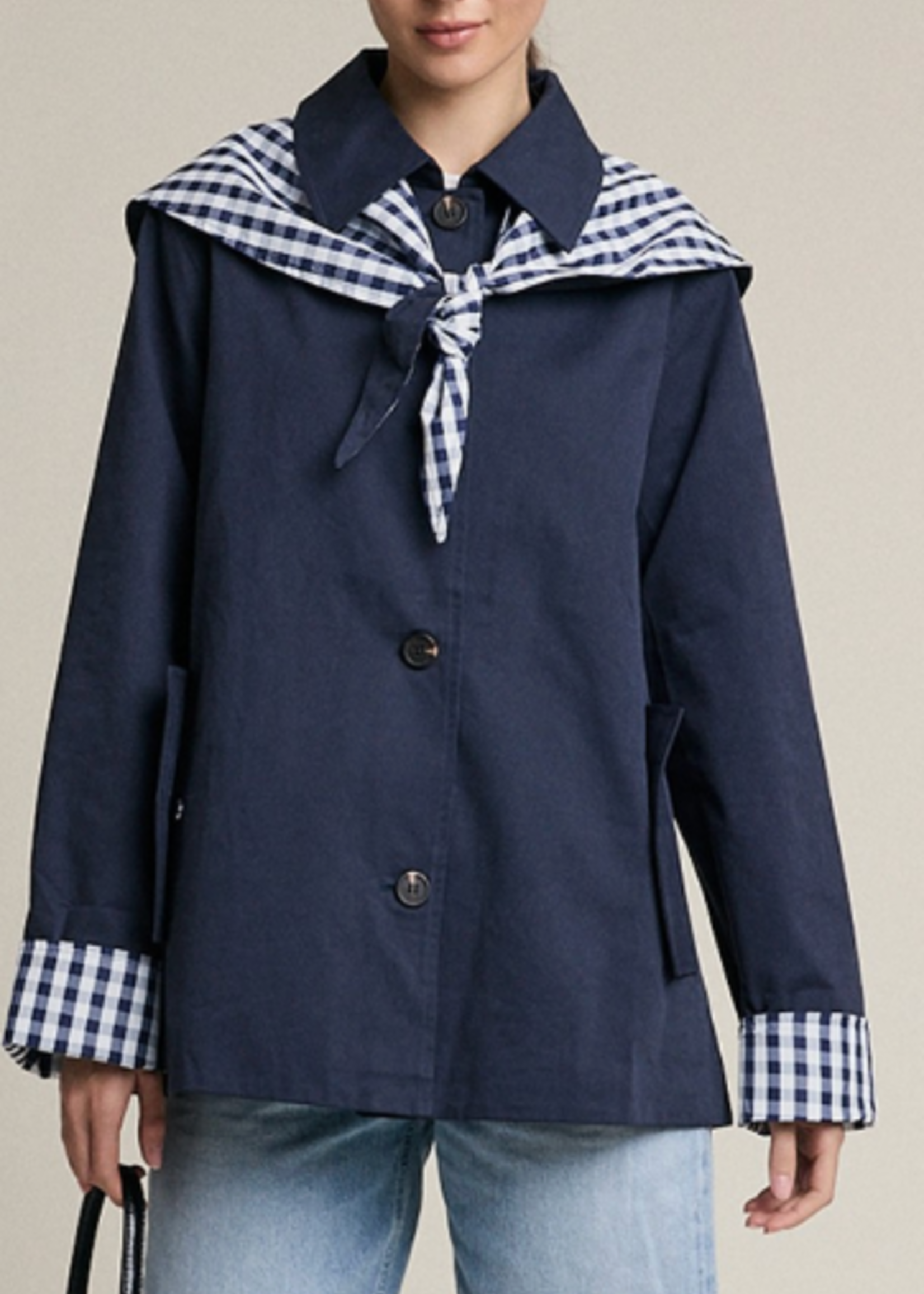 Cecilia Gingham Scarf Jacket