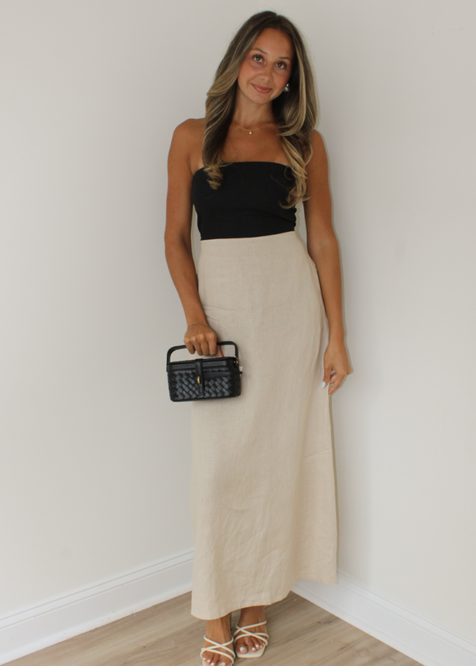 Grace Strapless Linen Dress