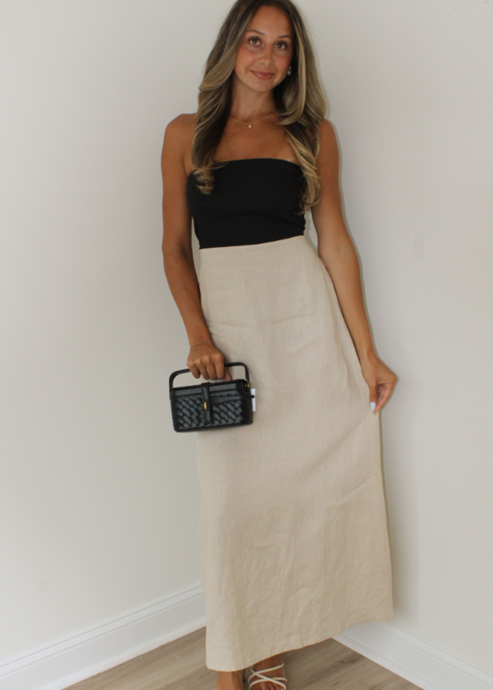 Grace Strapless Linen Dress