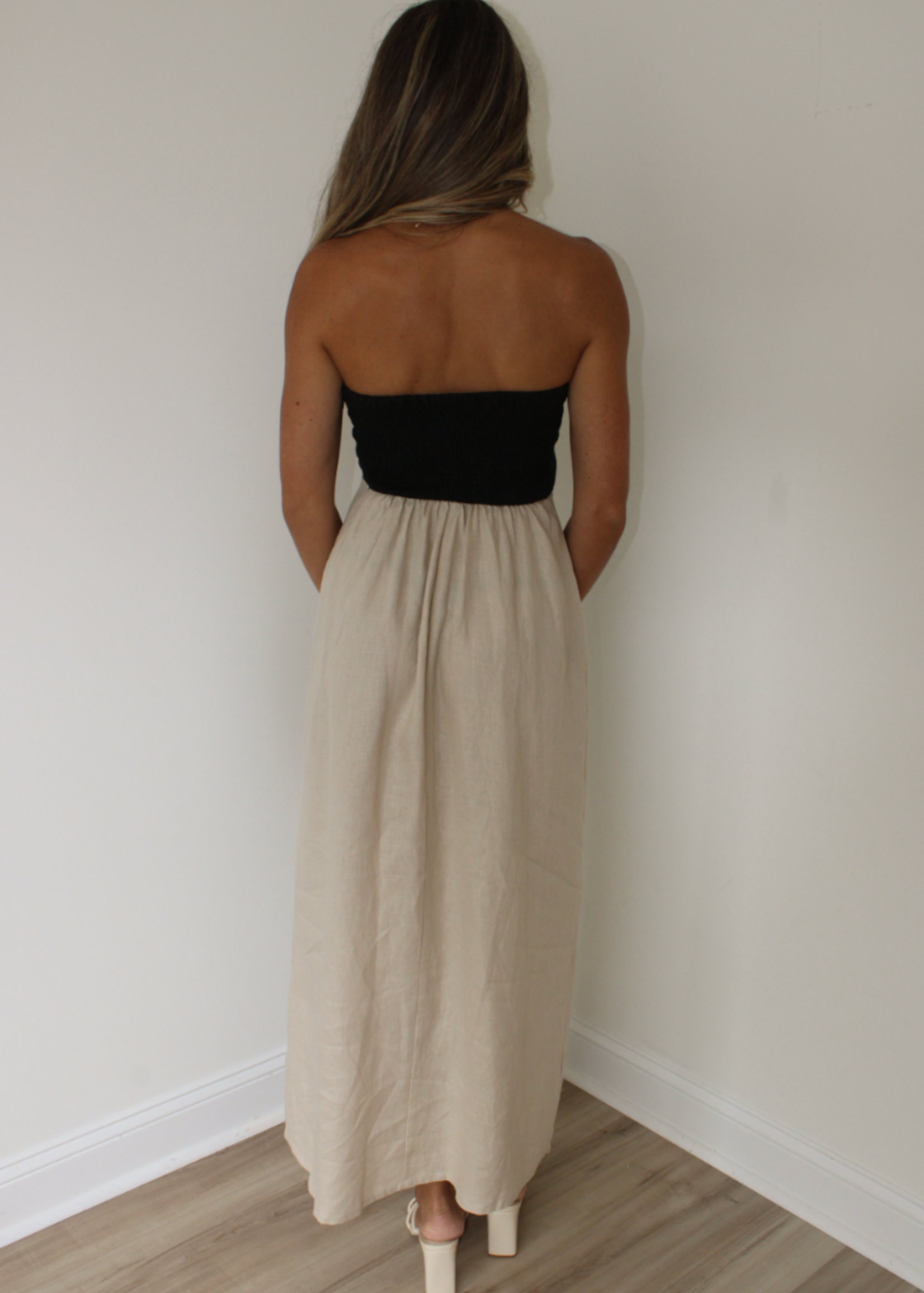 Grace Strapless Linen Dress