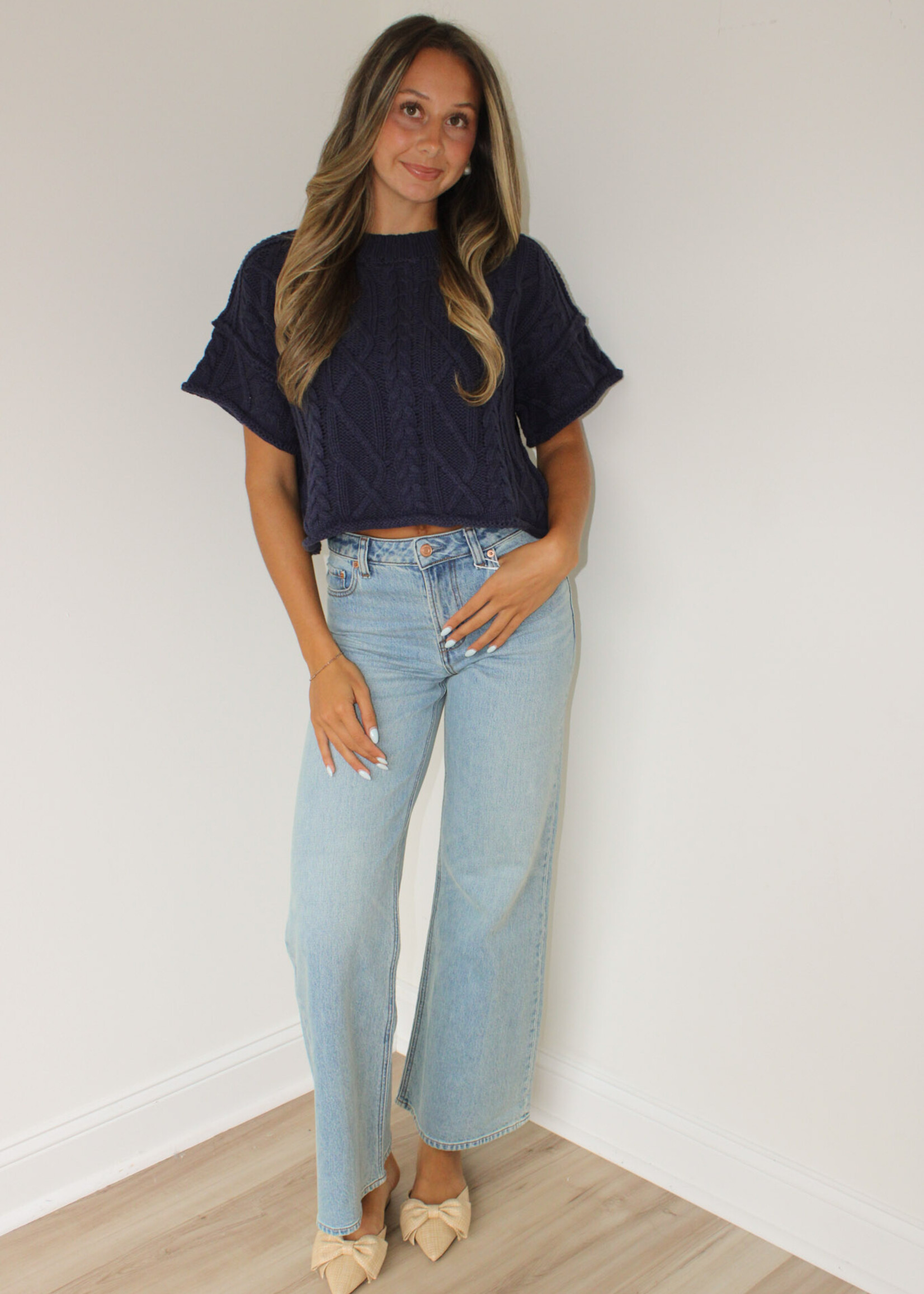 Z Supply The Stunner Mid Rise Wide Leg Jean