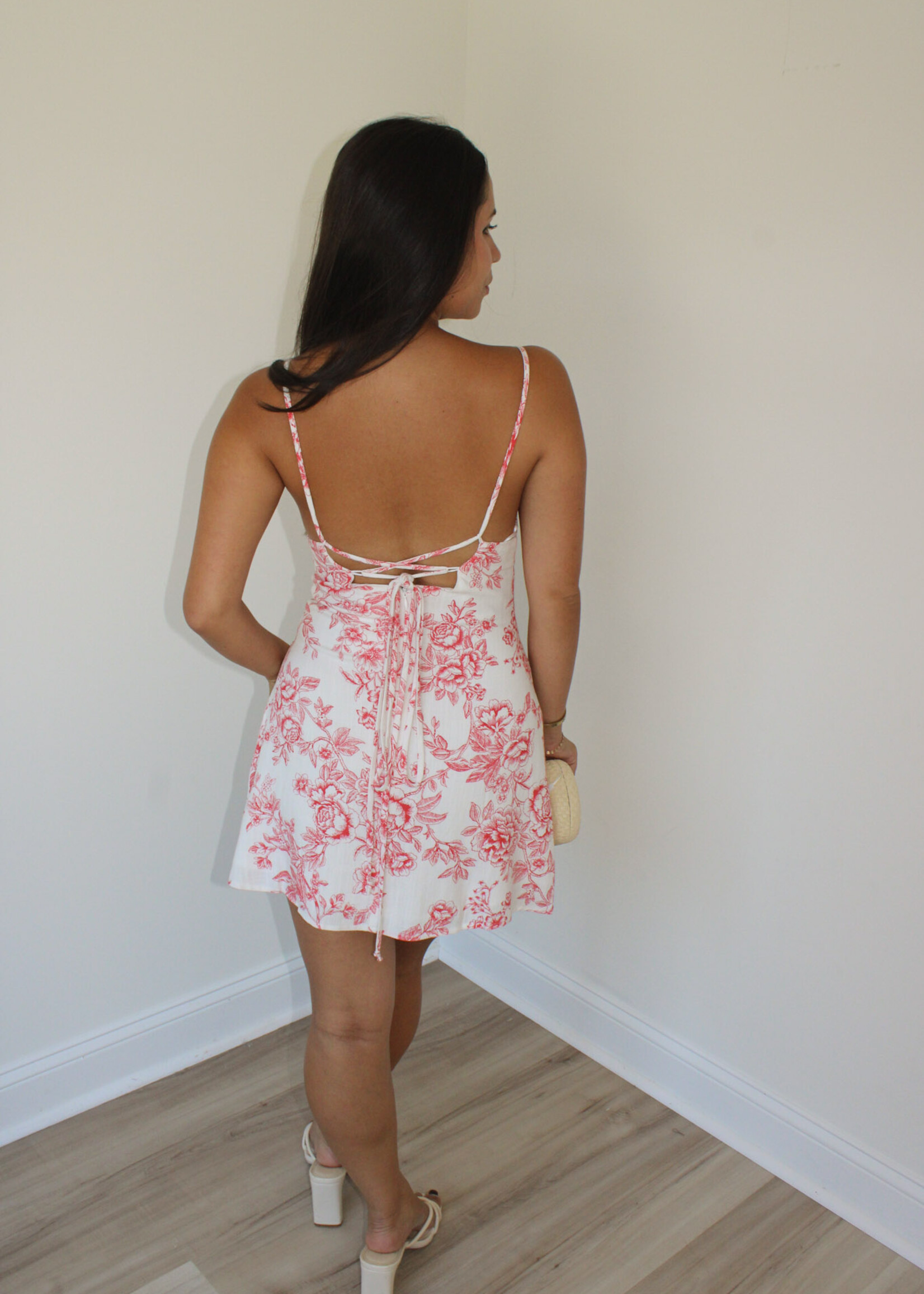 Owen Floral Tie Strap Mini Dress