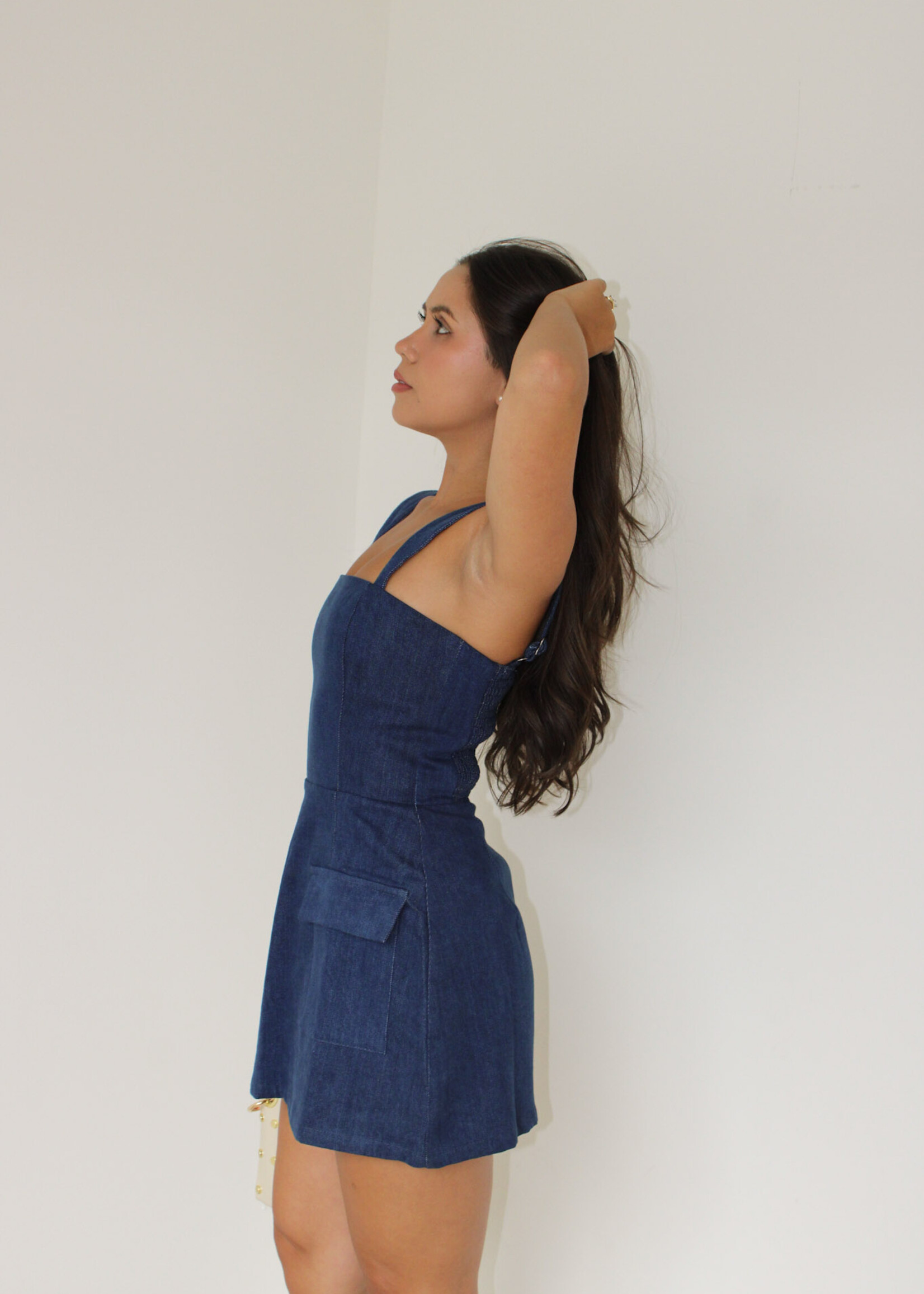 Andromedia Square Neck Mini Dress