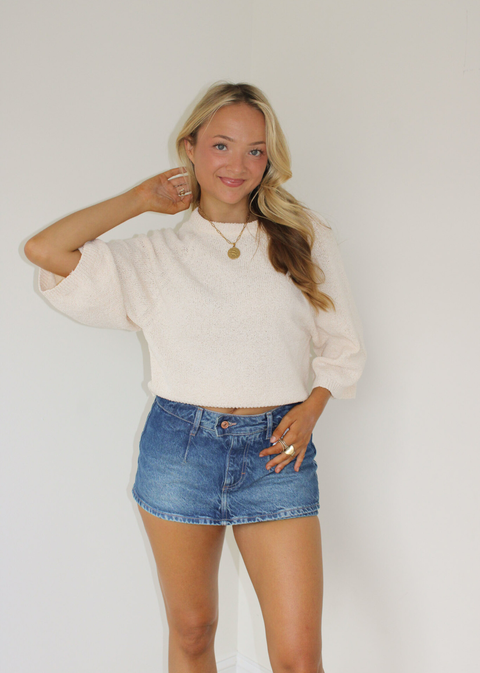 Lorissa Round Neck Sweater Top