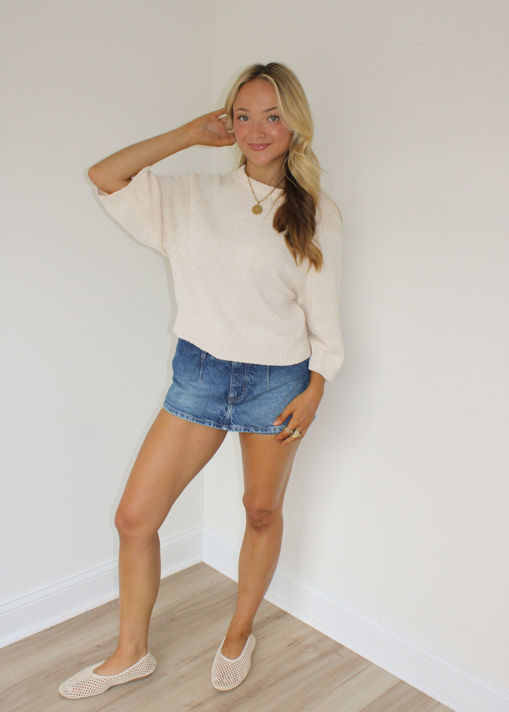 Lorissa Round Neck Sweater Top
