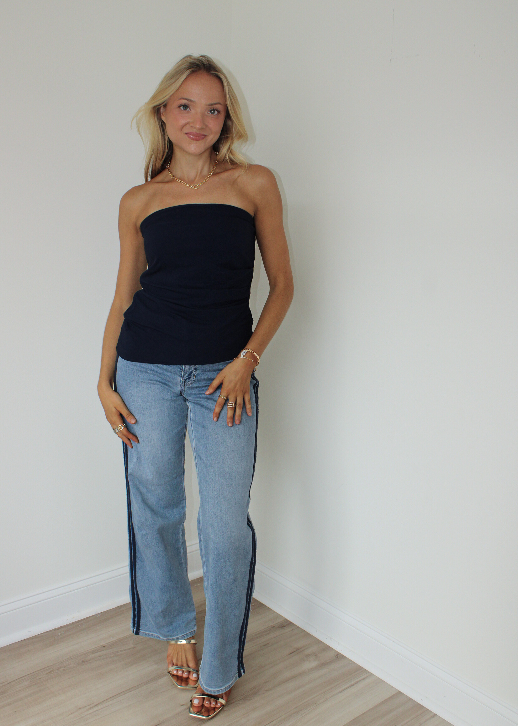 Rune Side Pleat Tube Top