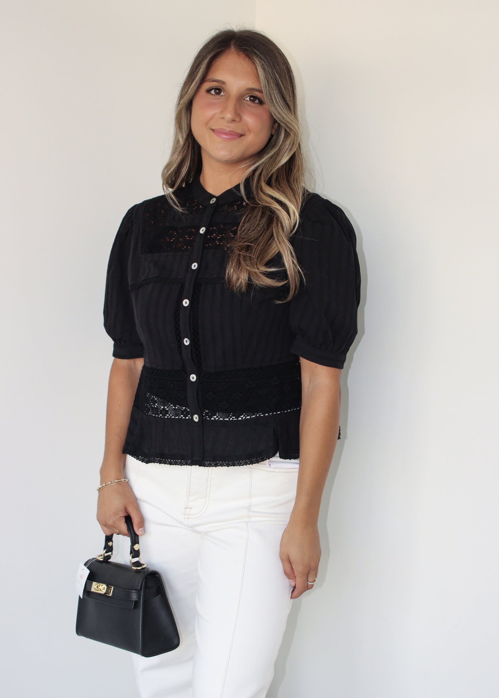 Gracie Mixed Media Blouse