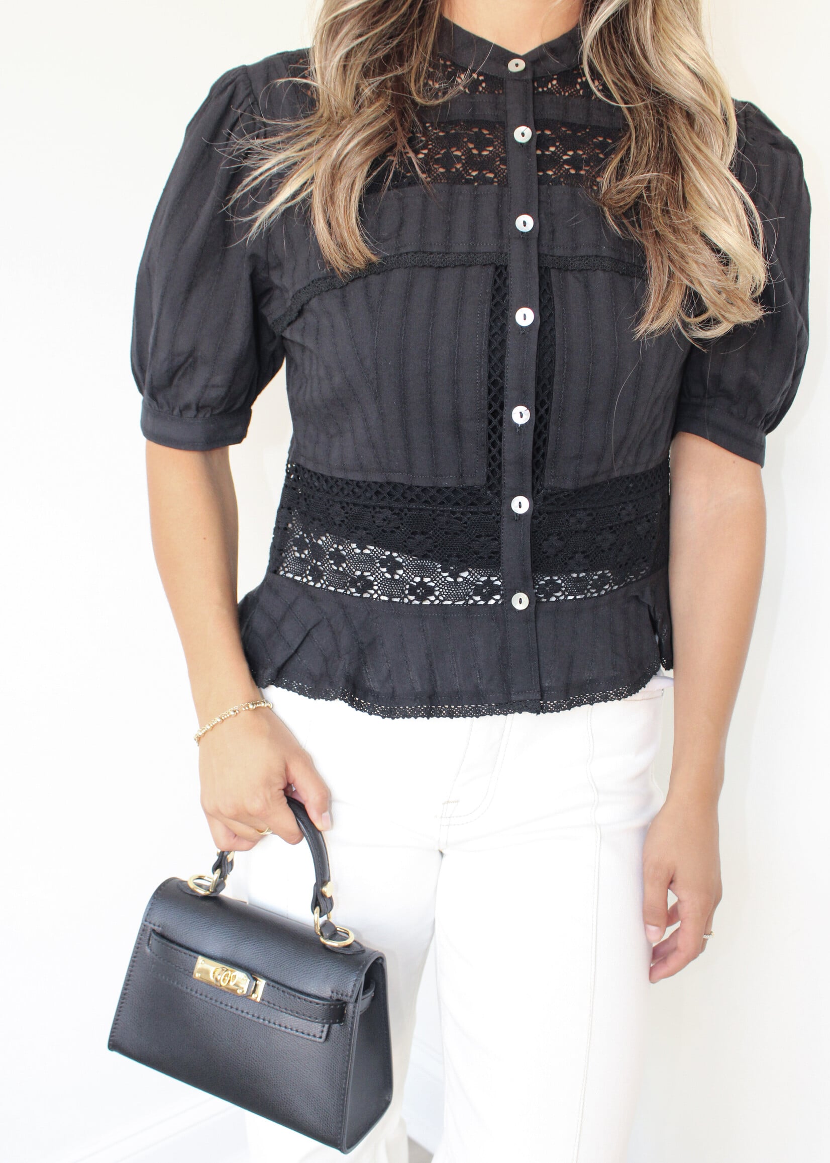 Gracie Mixed Media Blouse