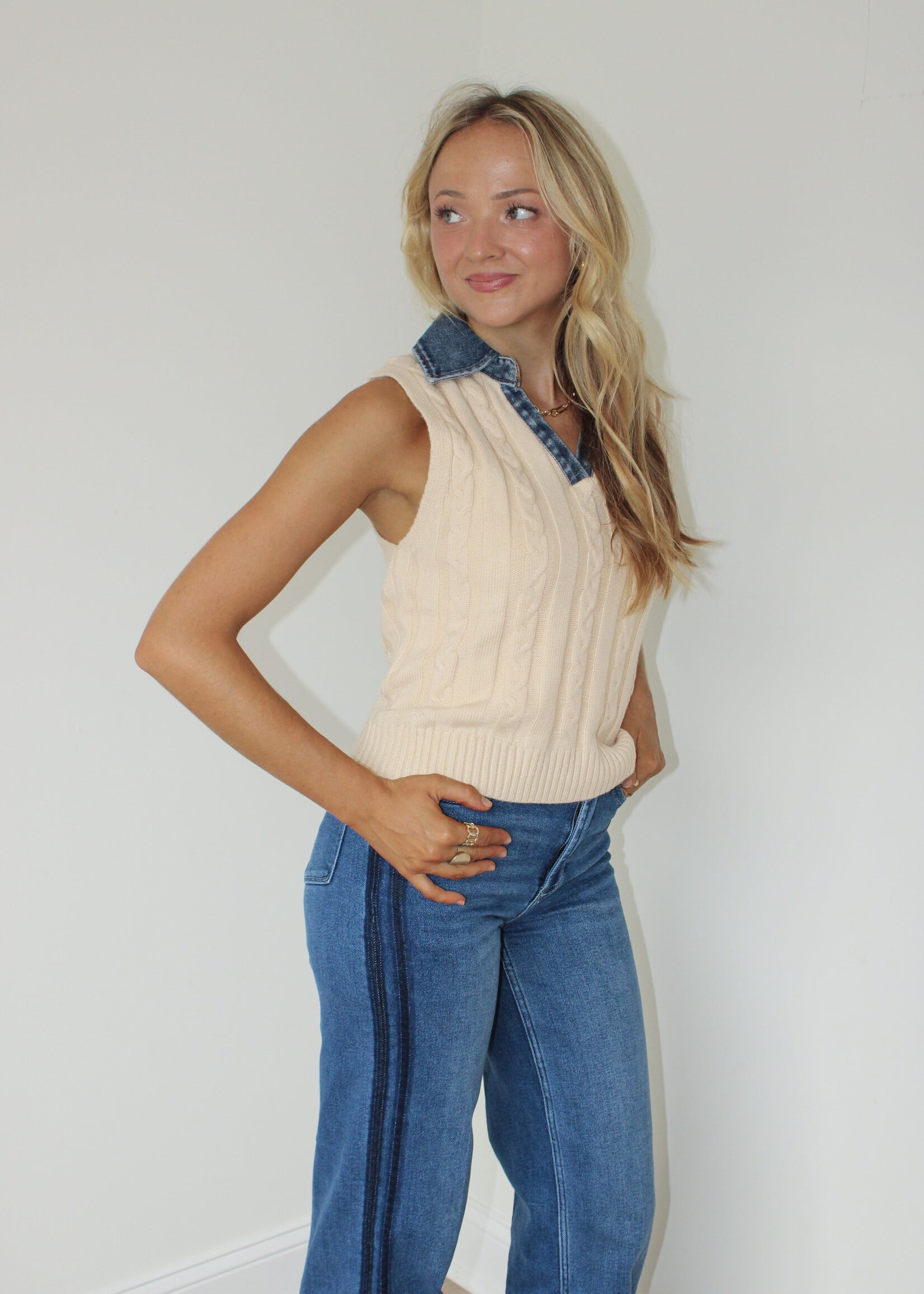 Georgie Mixed Media Vest