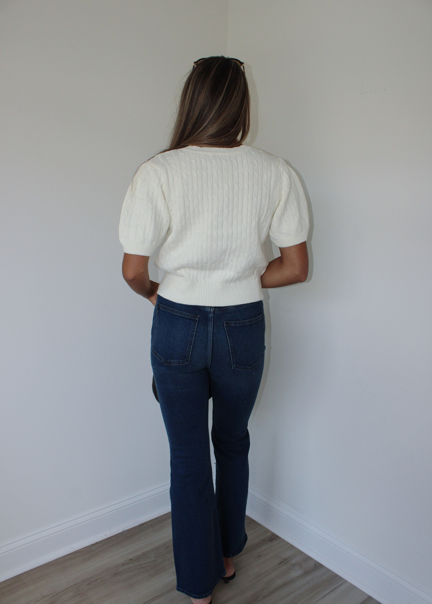 Ambrosia Cable Knit Short Sleeve Cardigan