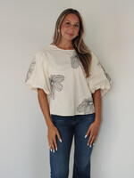 Ellison Embroidered Puff Sleeve Top
