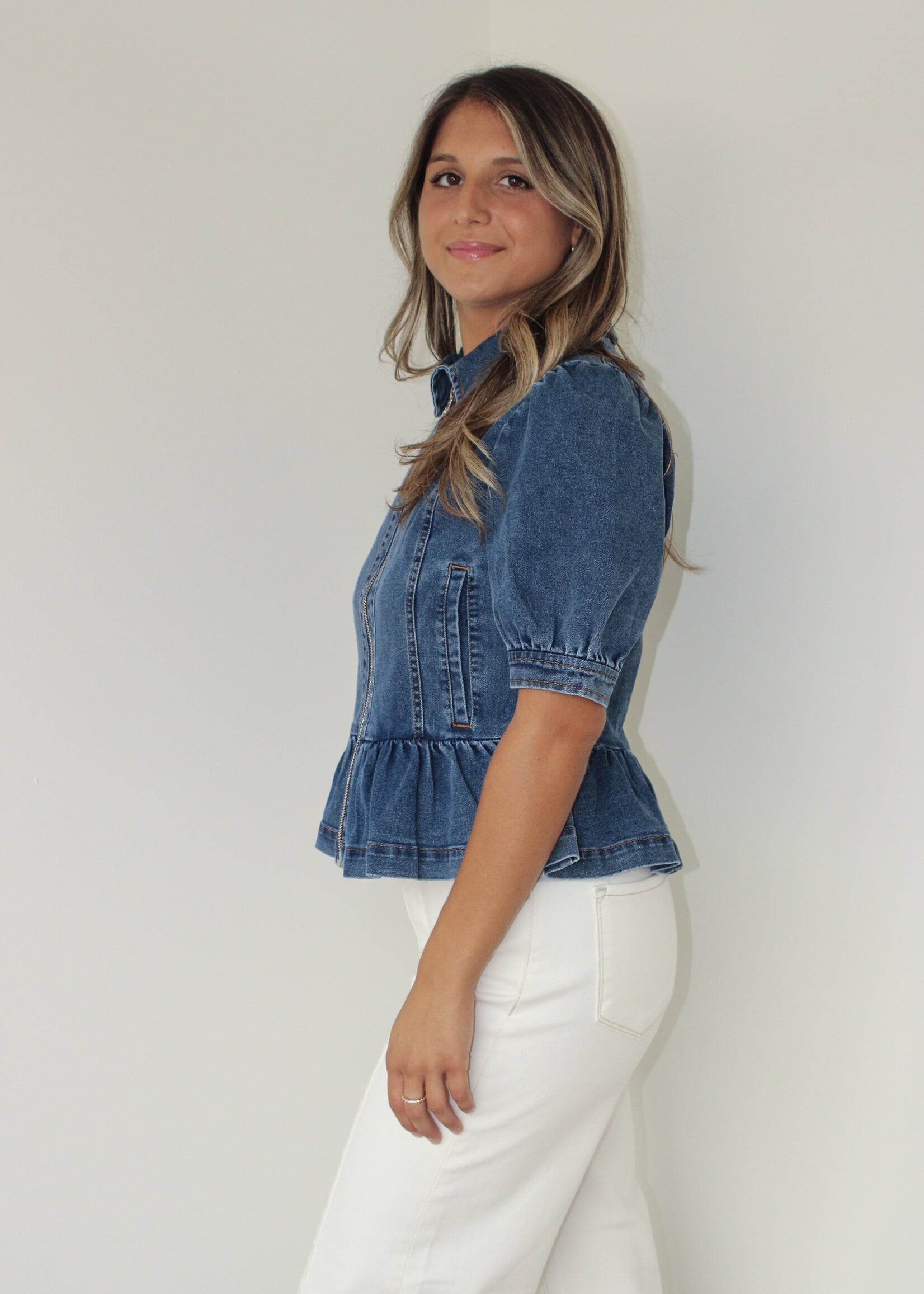 Emily Denim Peplum Jacket