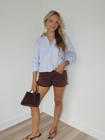 Adrianna Striped Button Up Top