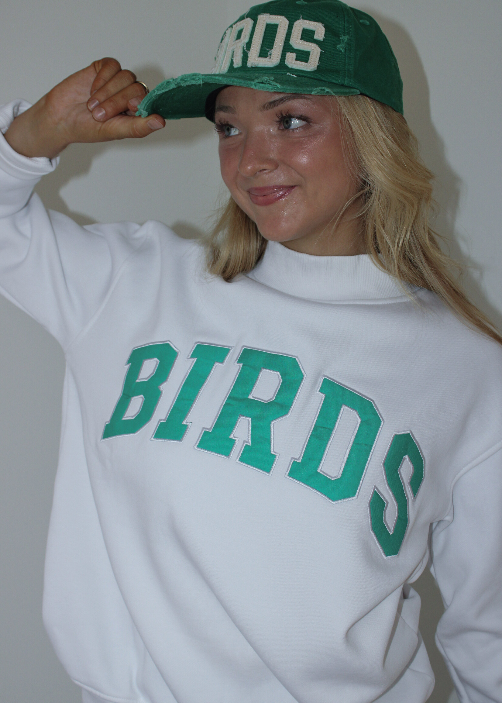 Birds Mock Neck Sweatshirt