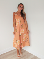 Bray Linen Floral Midi Dress
