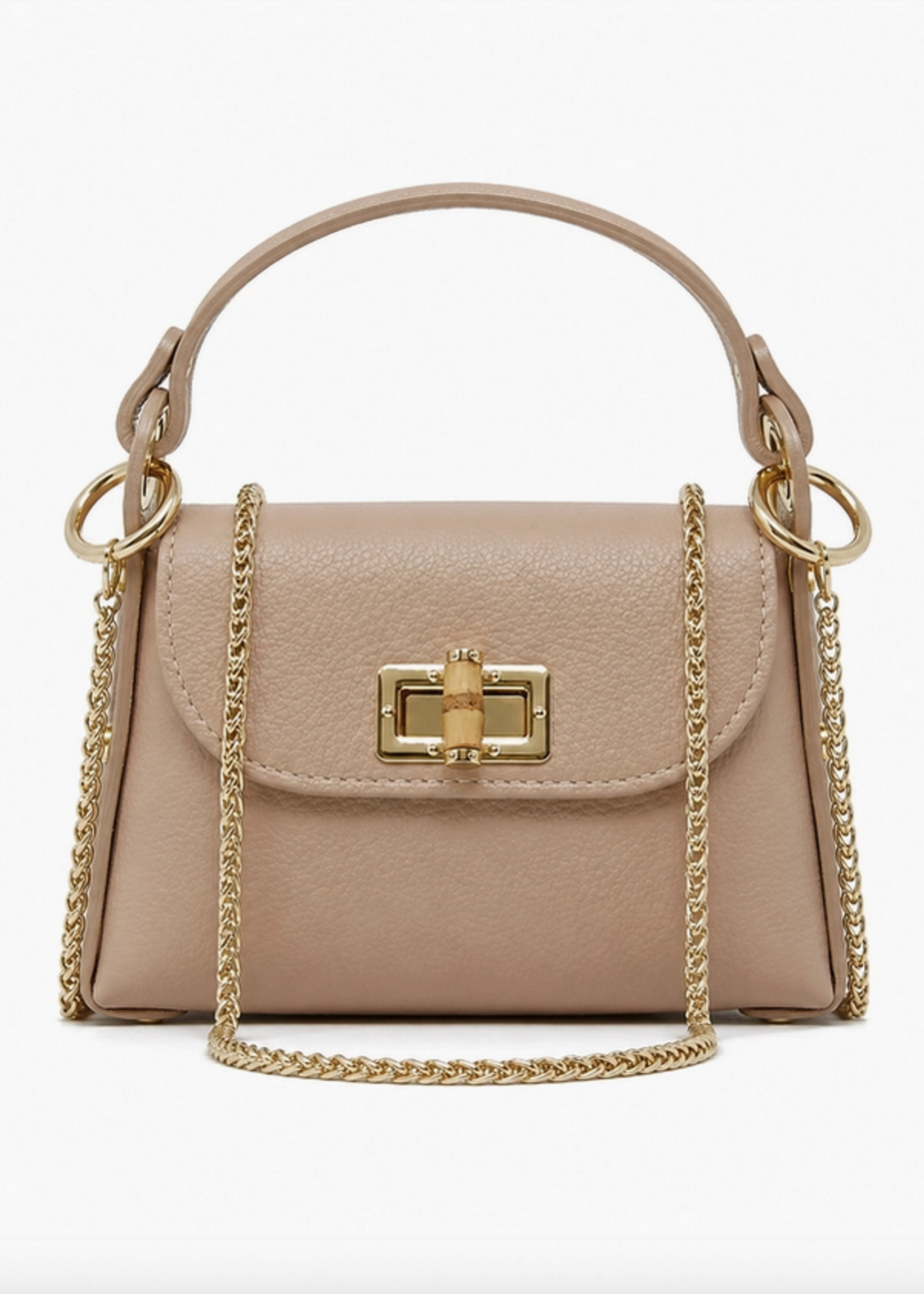 Leather Bamboo Crossbody Bag