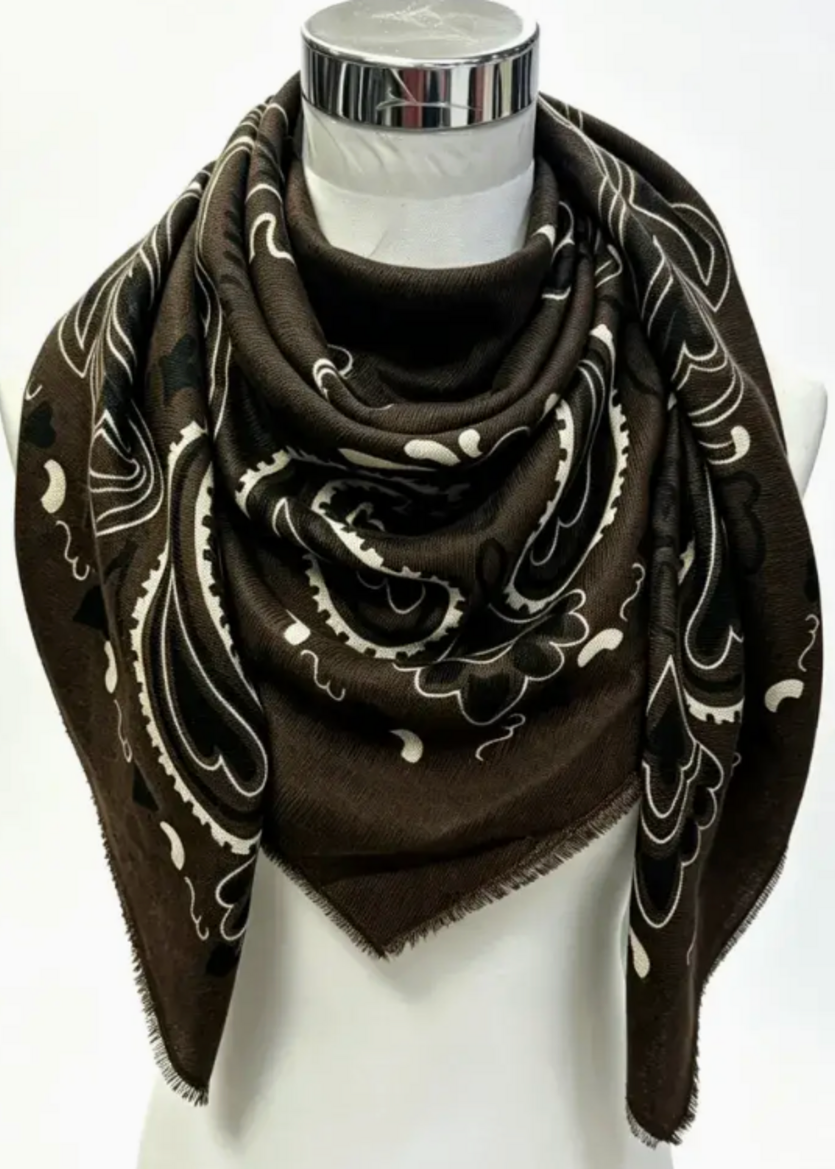 Large Wool Square Bandana Scarf