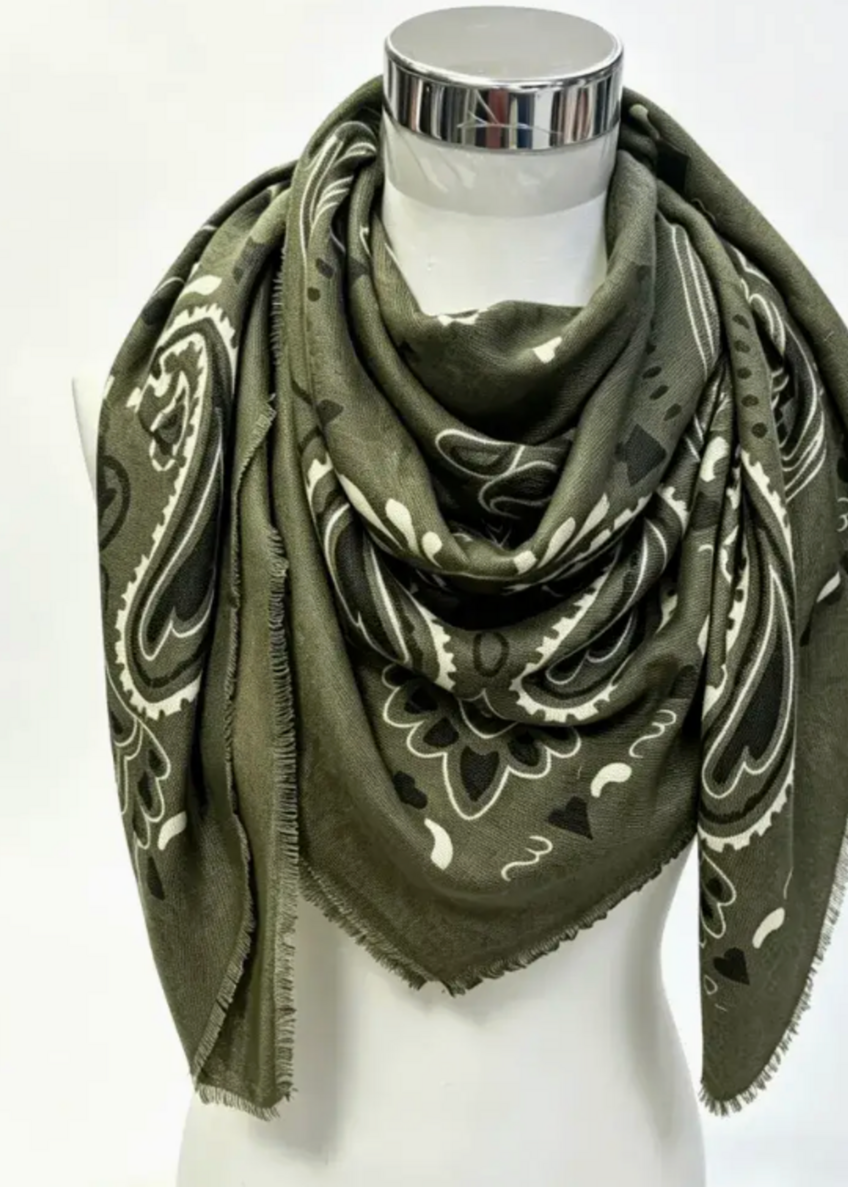 Large Wool Square Bandana Scarf