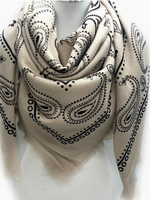Large Wool Square Bandana Scarf