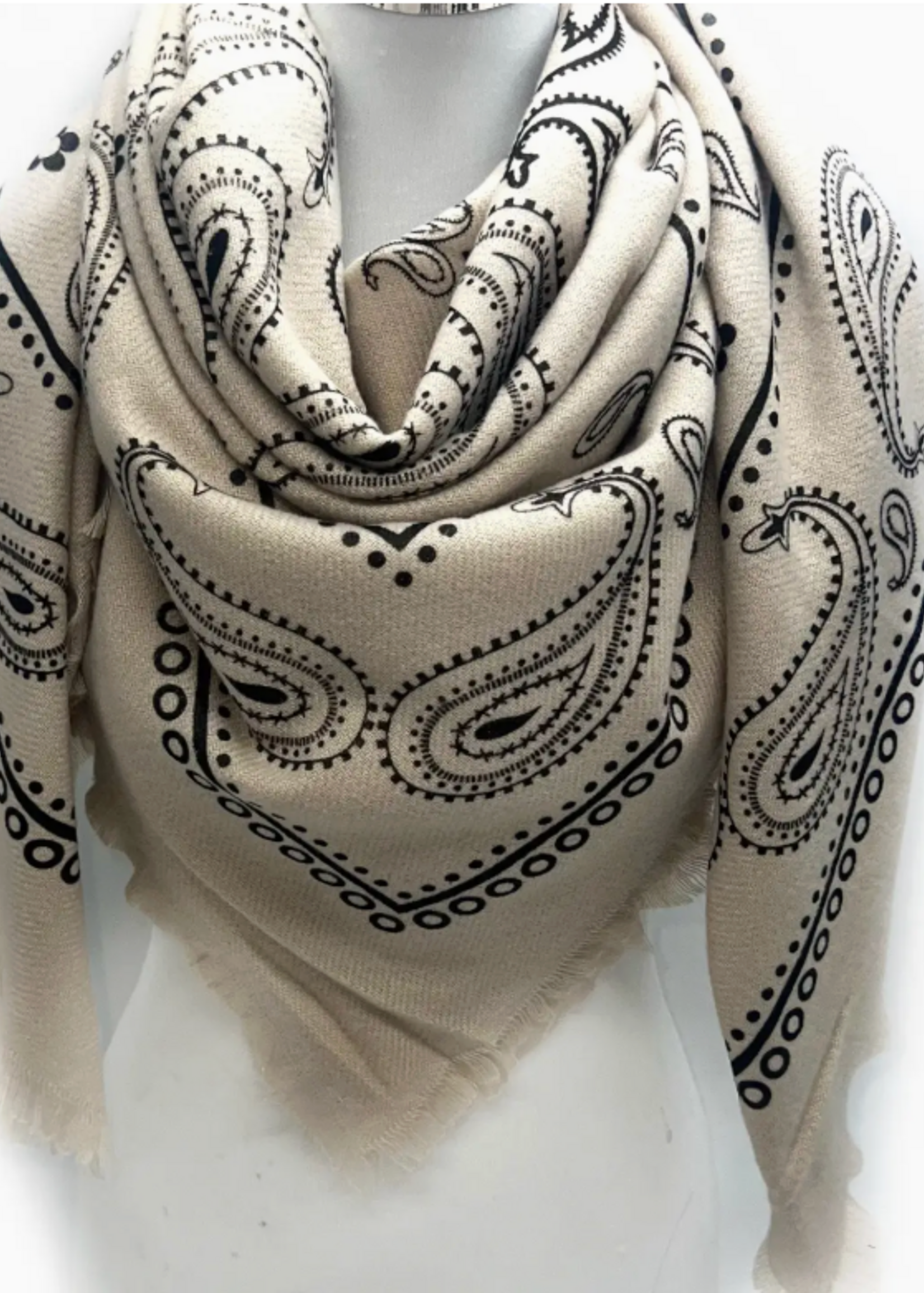 Large Wool Square Bandana Scarf