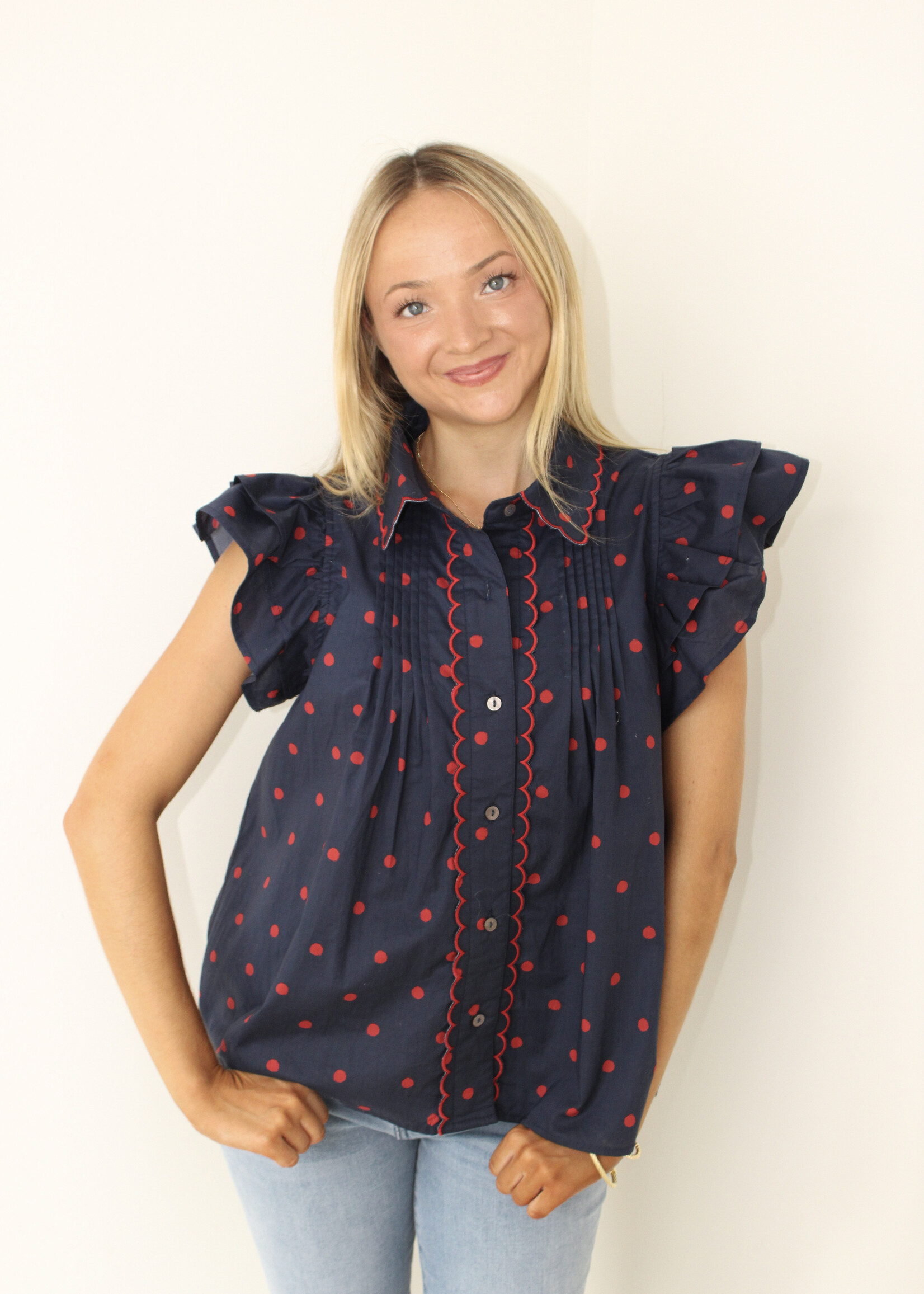 Elizabella Flutter Sleeve Top