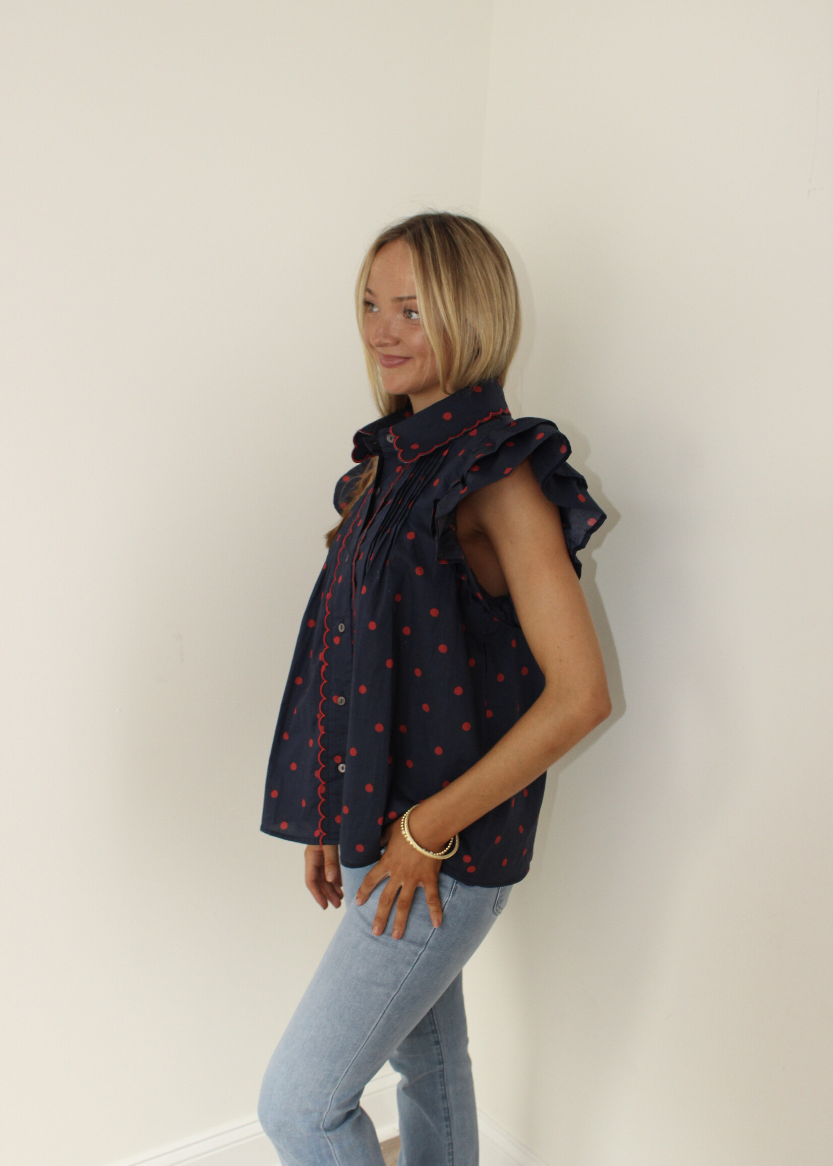 Elizabella Flutter Sleeve Top
