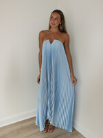 Corina Satin Pleated Maxi Column Dress