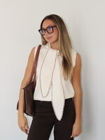Candace Sleeveless Sweater Tie Neck