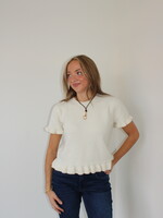 Zandra  Short Sleeve Ruffle Sweater