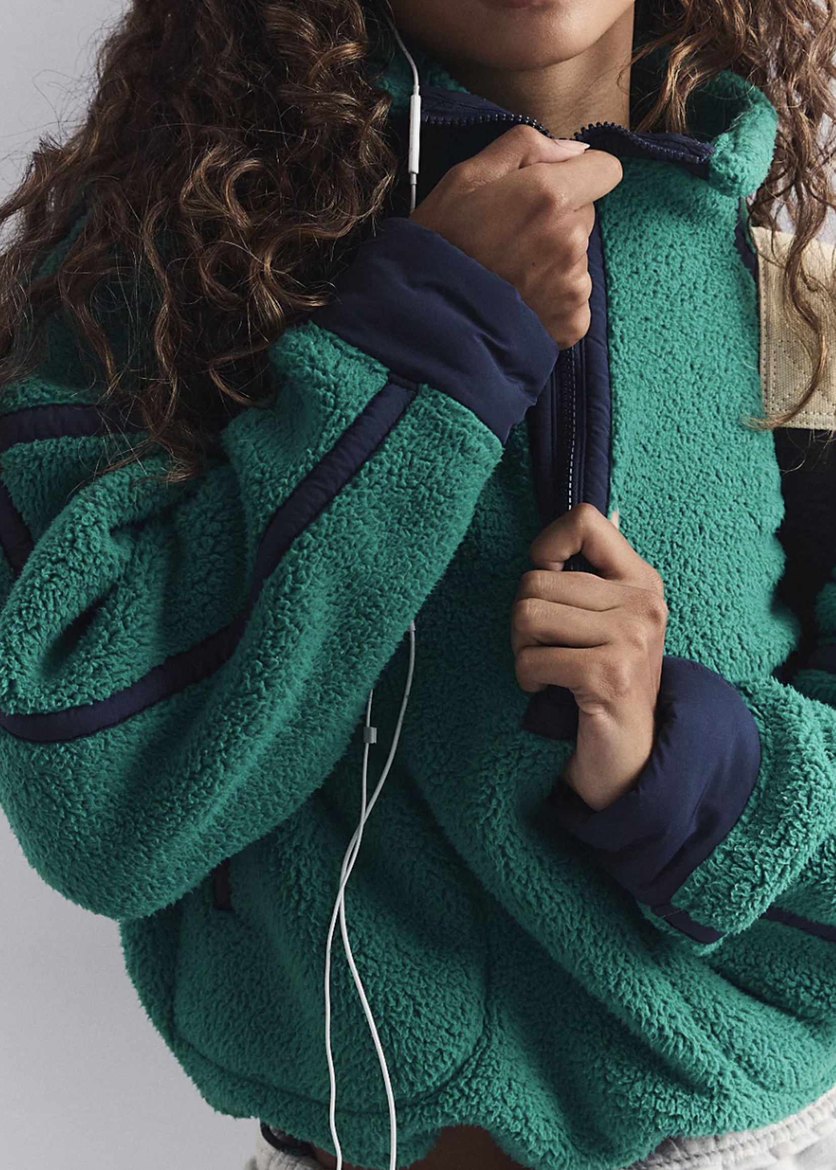 Free People Mountain High 1/2 Zip Green Glow