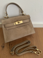 Mini Top Handle Genuine Suede Leather Bag