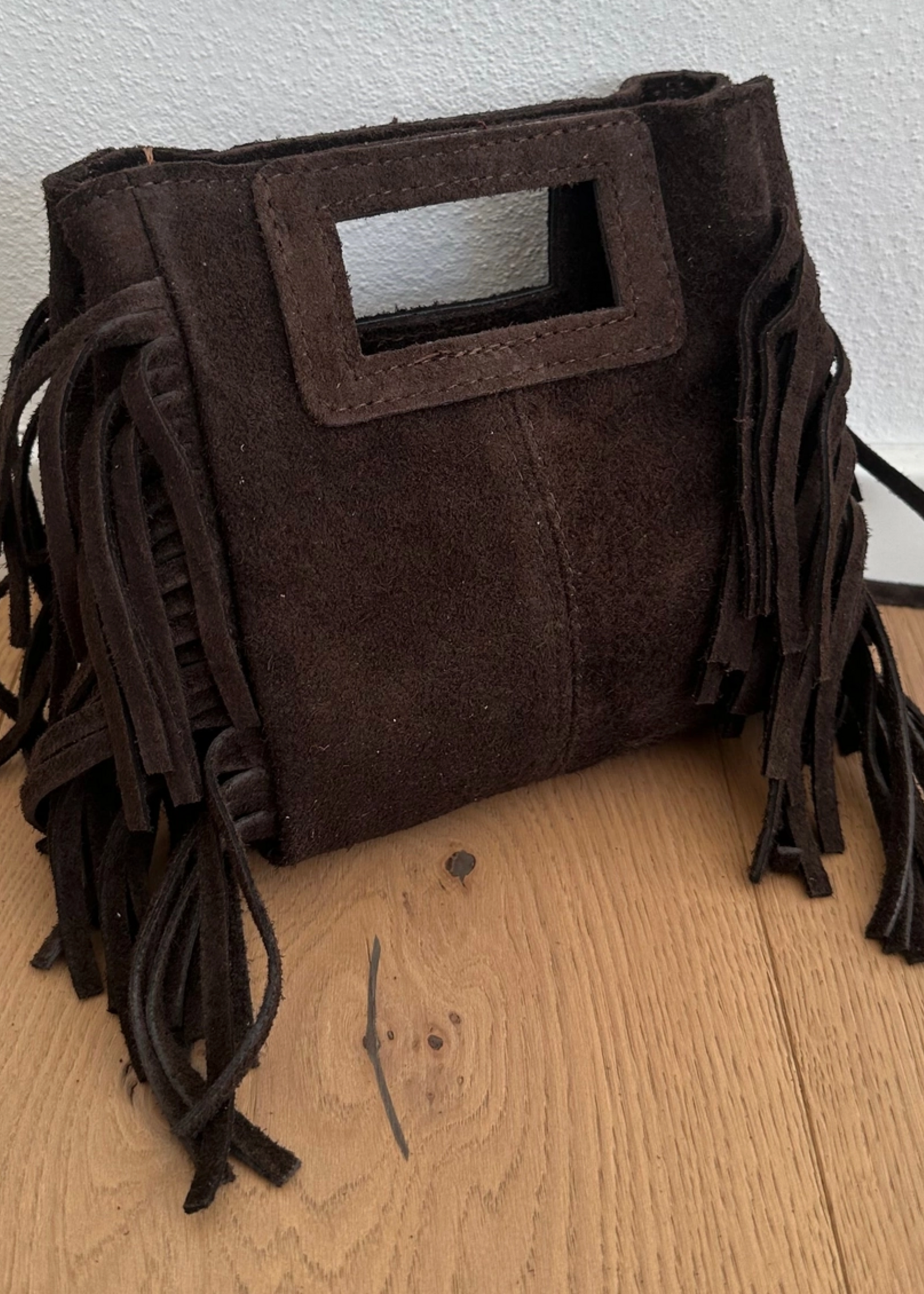 Lilly Fringe Mini Genuine Suede Bag