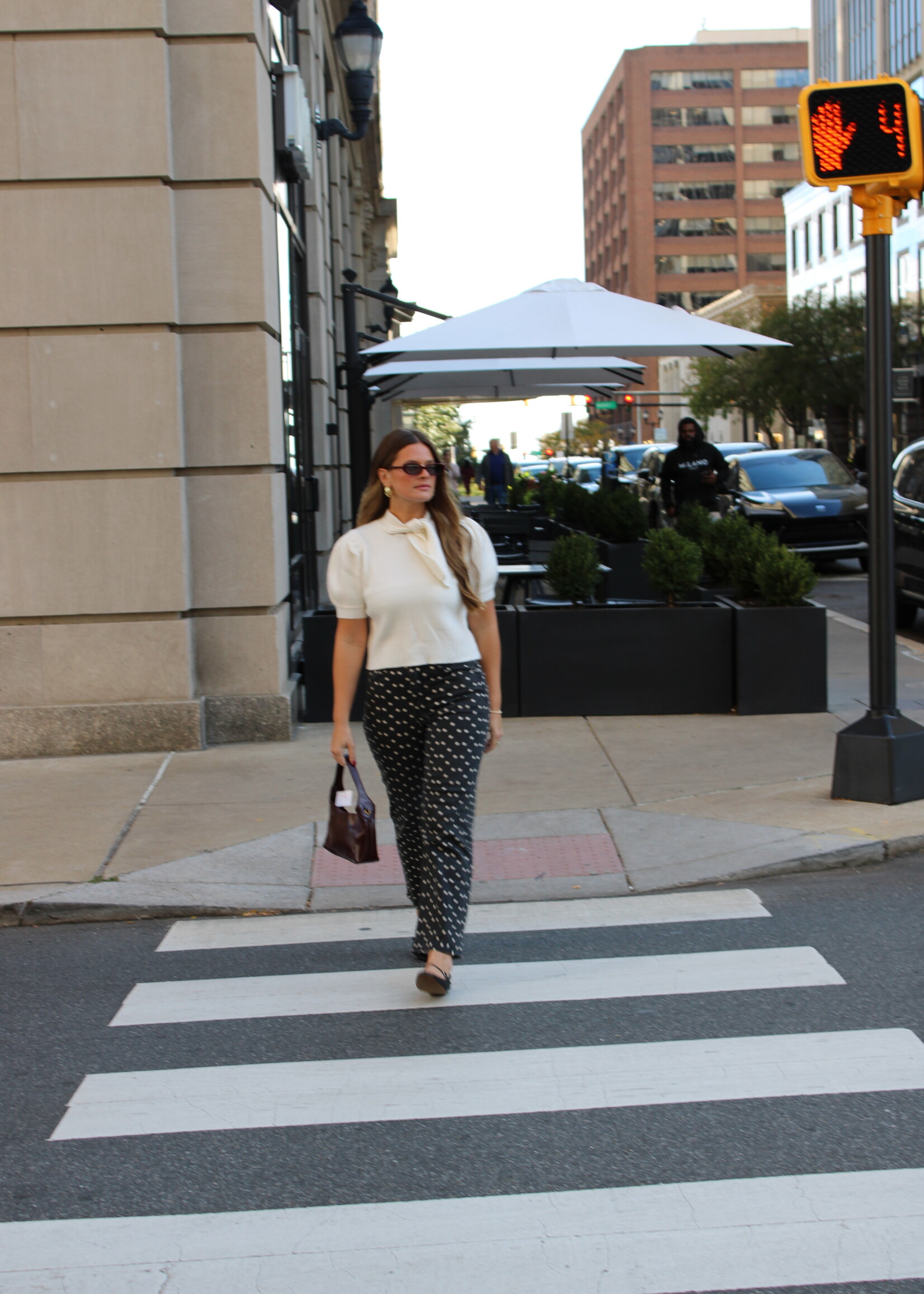 Marsha Tie Neck Puff Sleeve Sweater