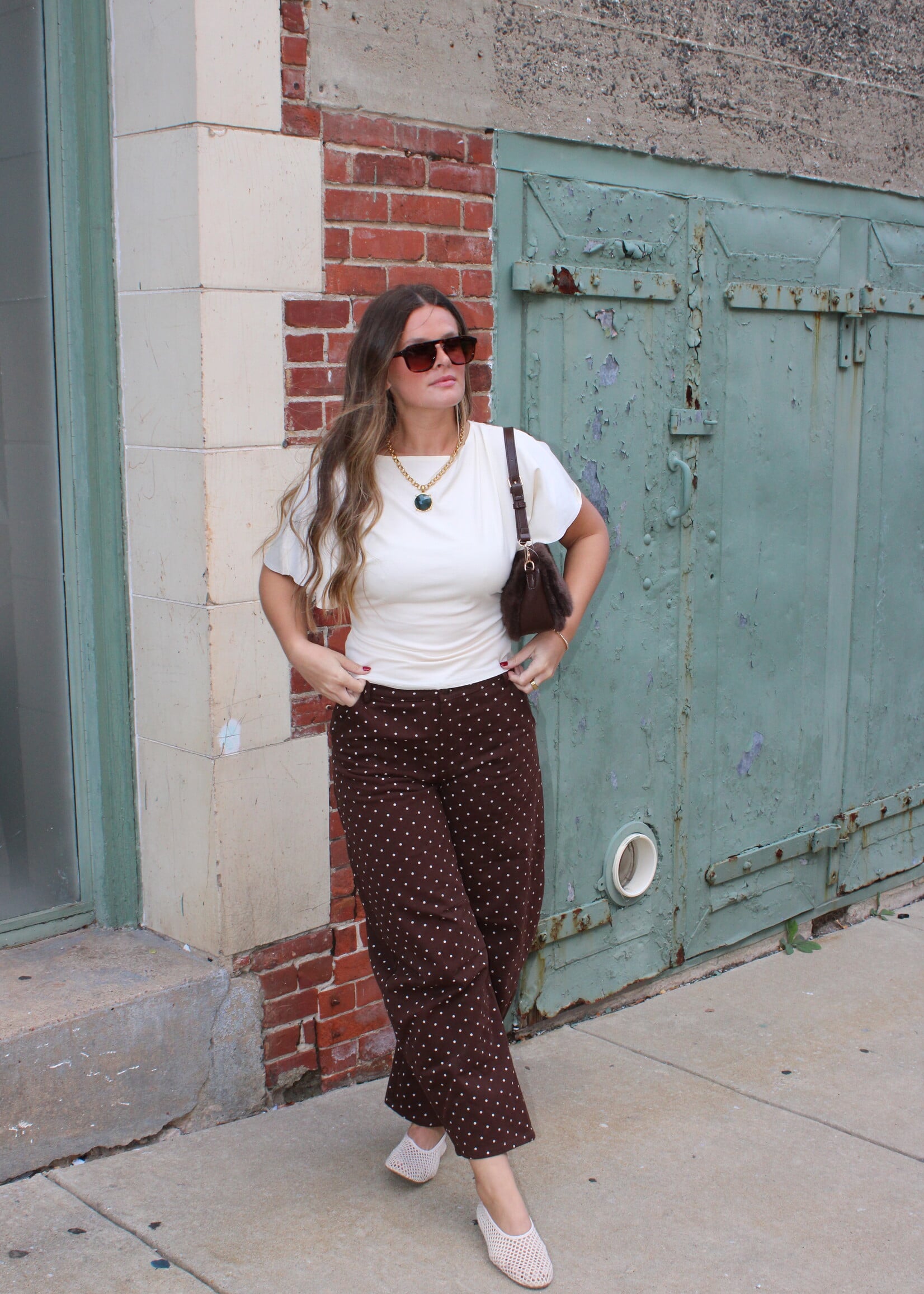 Julane Polka Dot Barrel Jeans