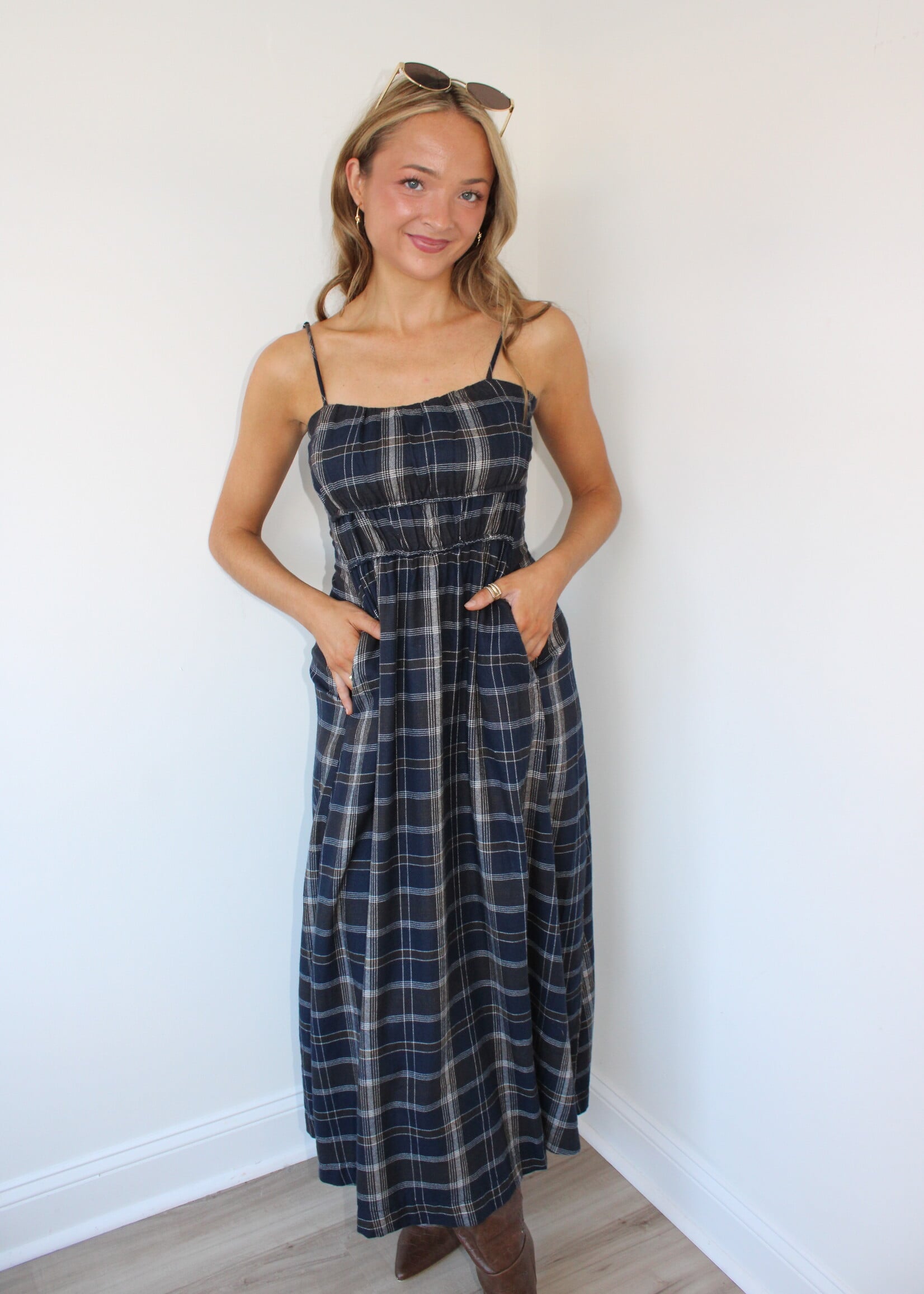 Z Supply Evermore Plaid Midi Dress
