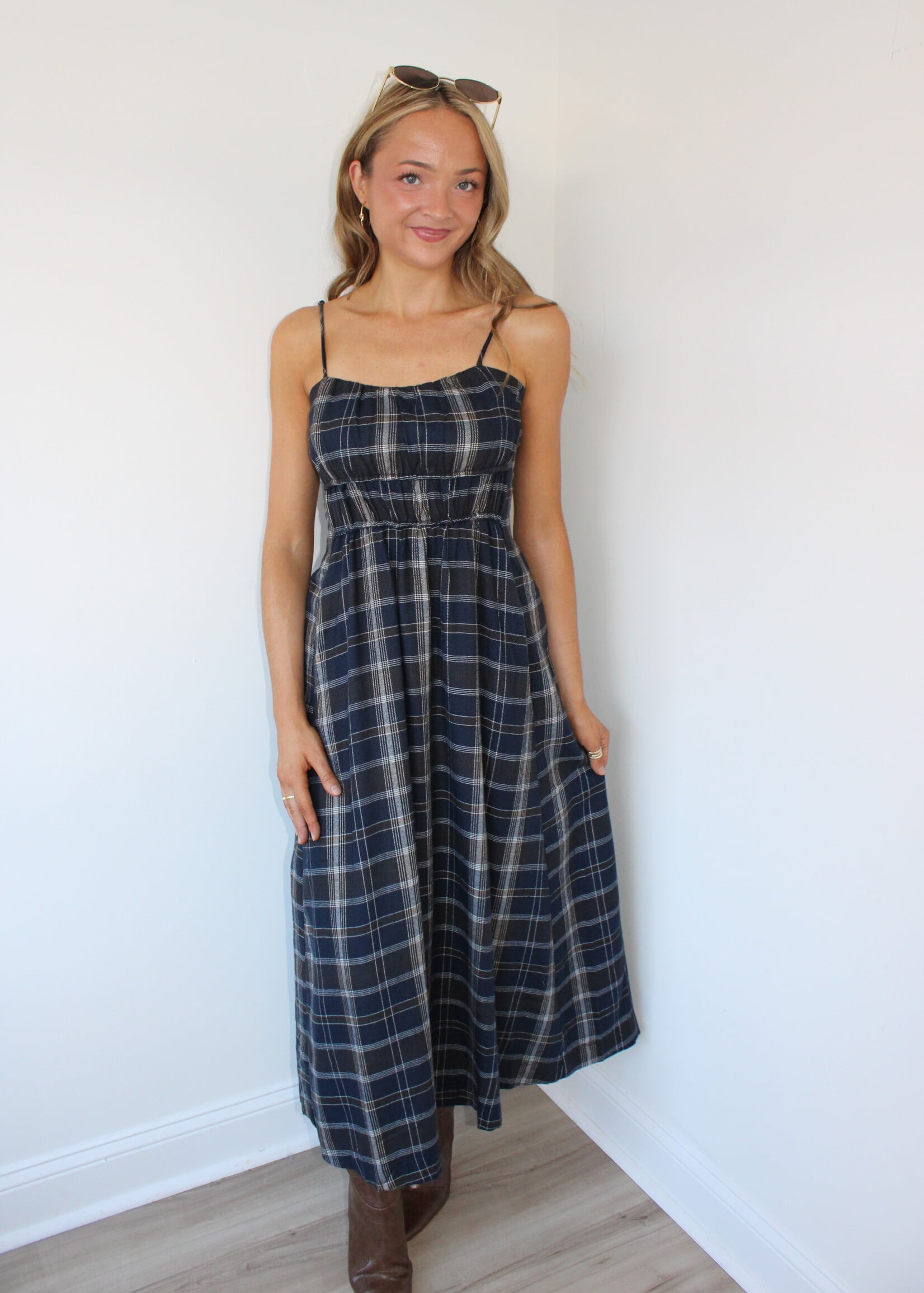 Z Supply Evermore Plaid Midi Dress