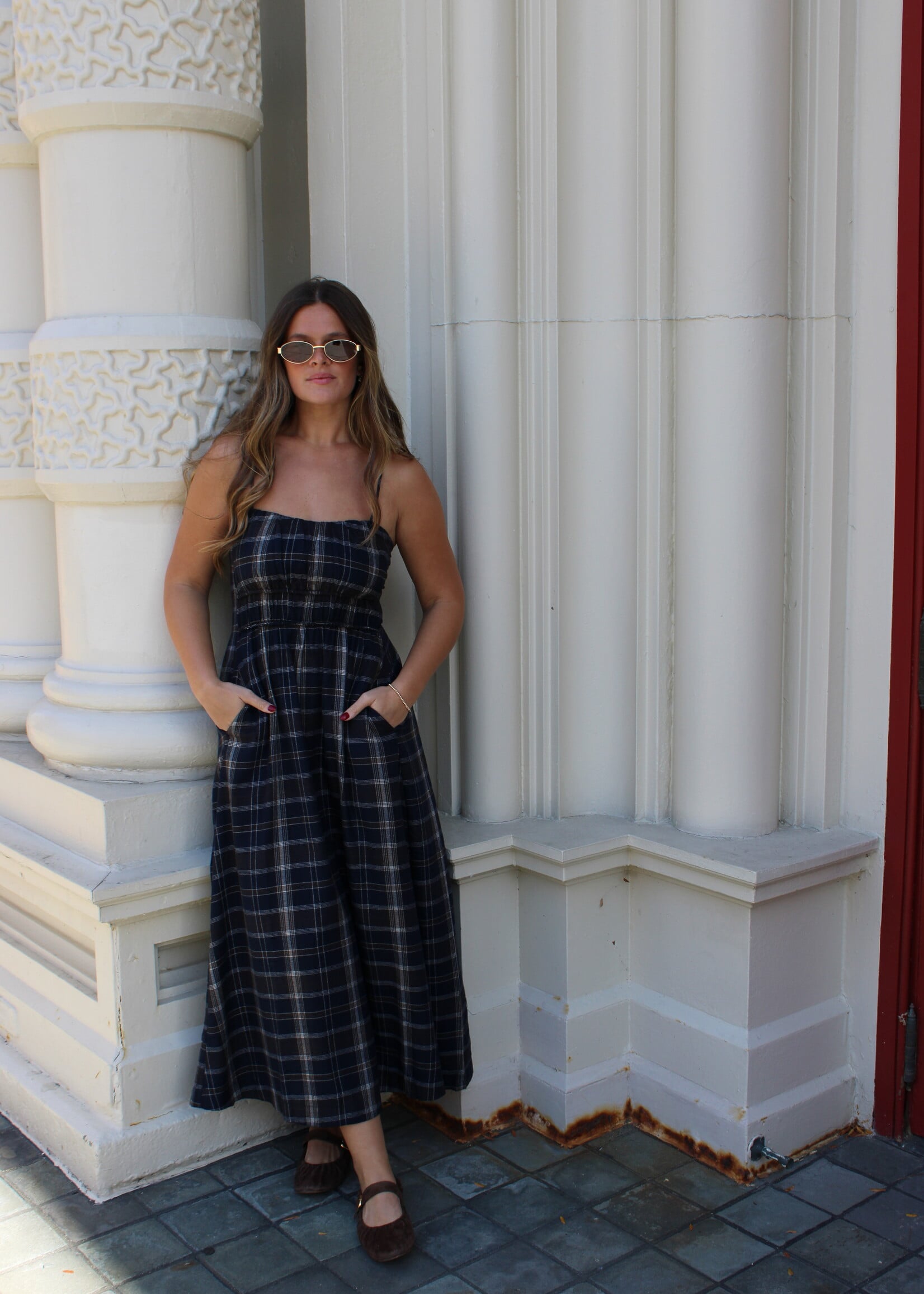 Z Supply Evermore Plaid Midi Dress