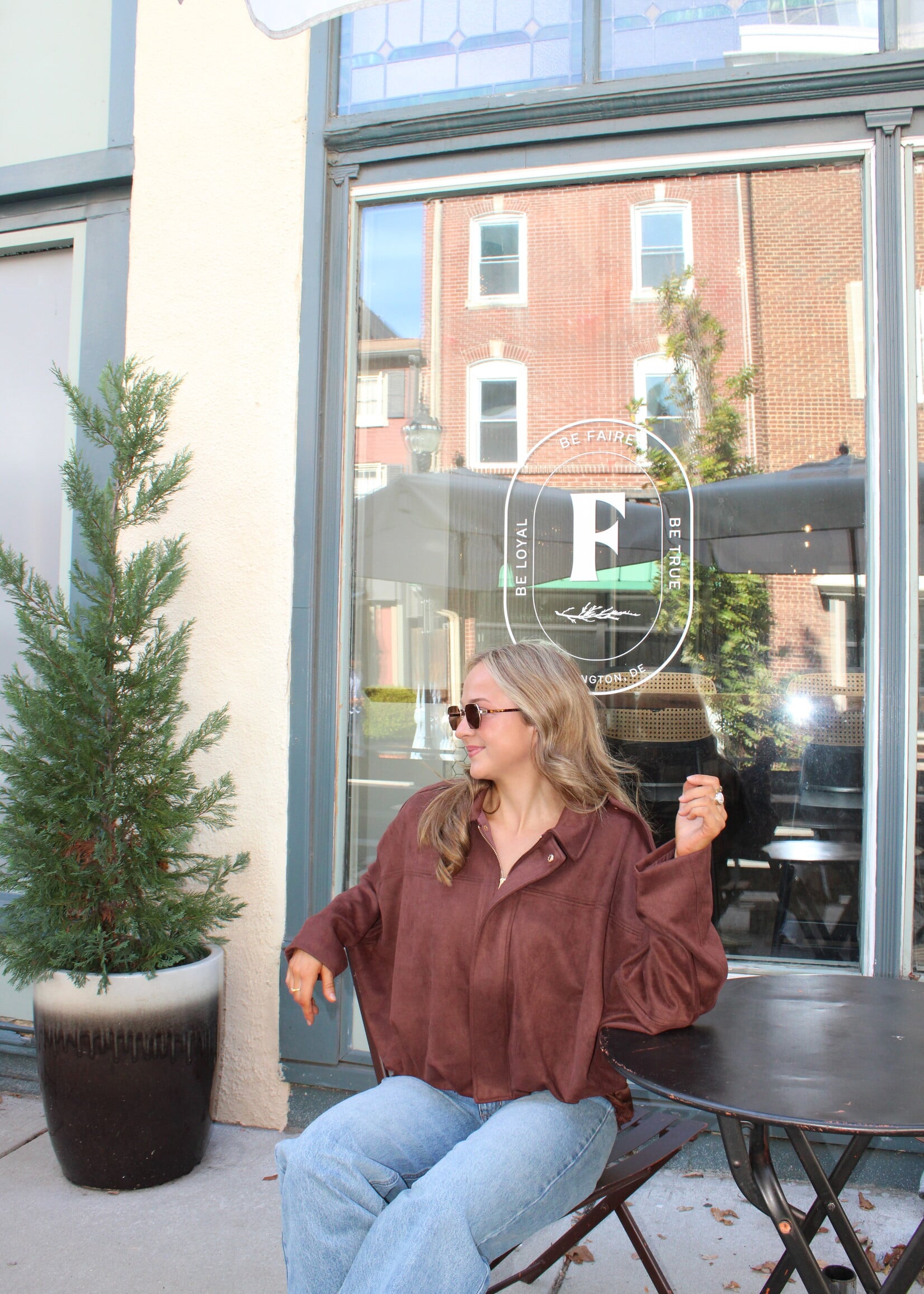 Lollie Bubble Hem Faux Suede Jacket