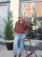 Lollie Bubble Hem Faux Suede Jacket